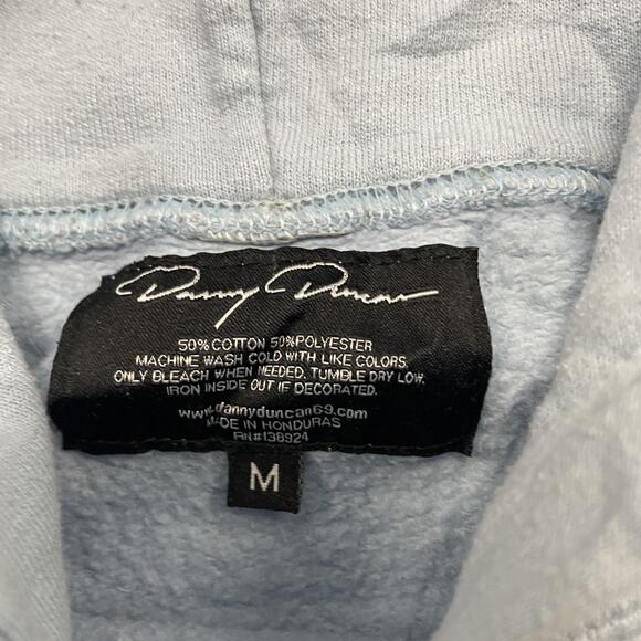 Virginity Rocks Hoodie Mens Medium Light Blue Danny Duncan Pullover Graphic - Picture 5 of 6